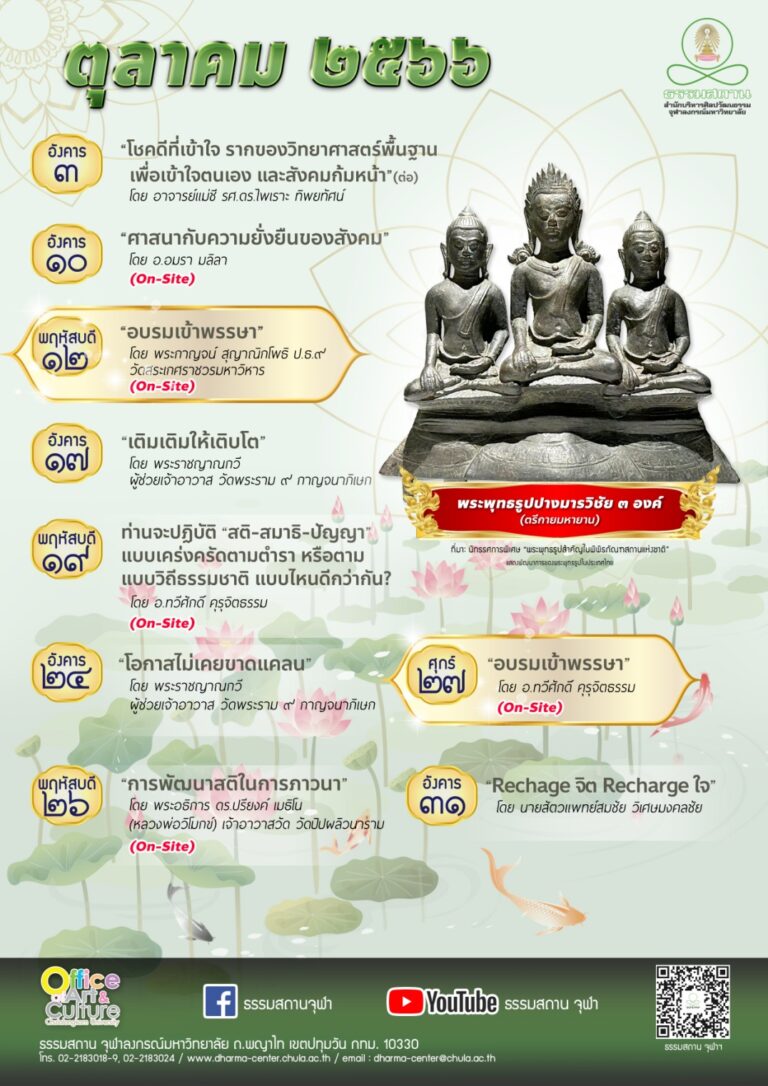 ธรรมบรรยาย เดือนตุลาคม 2566