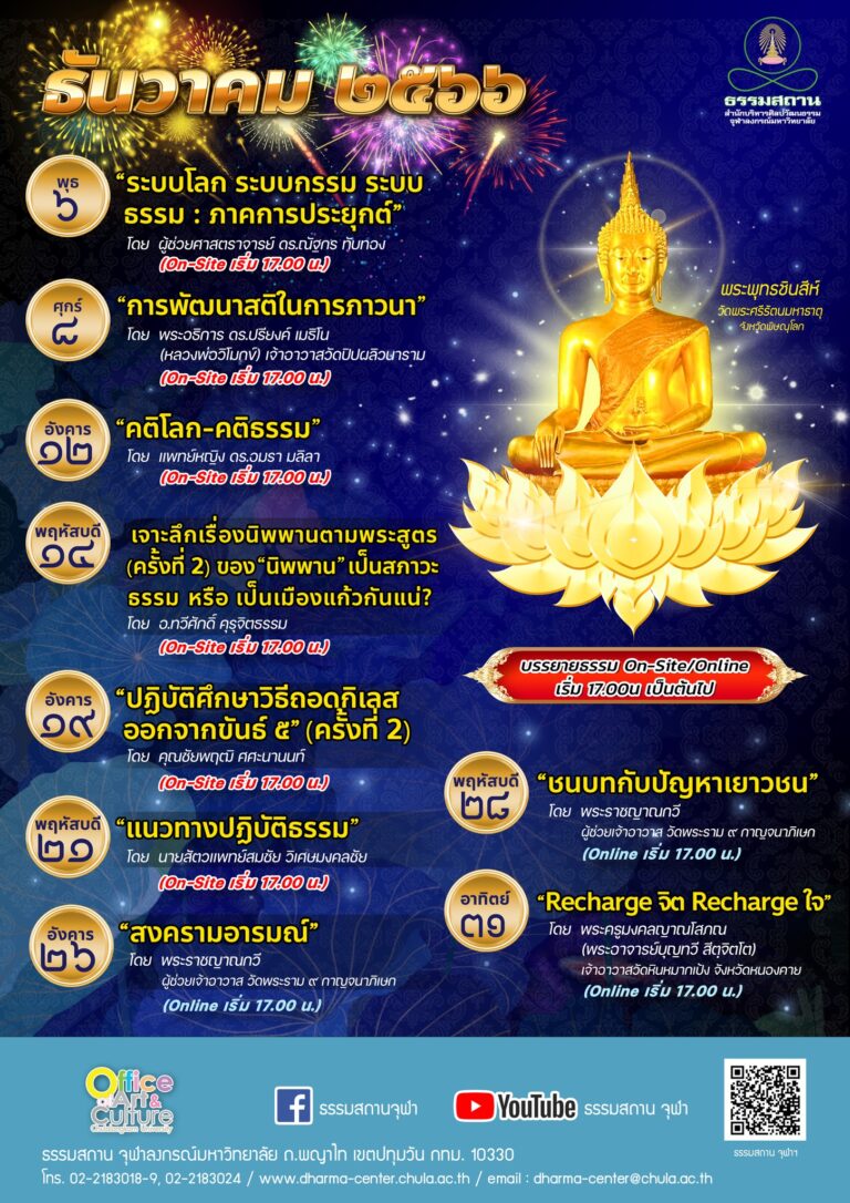 ธรรมบรรยาย เดือนธันวาคม 2566