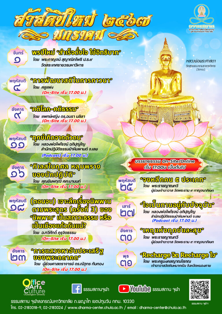 ธรรมบรรยาย เดือนมกราคม 2567