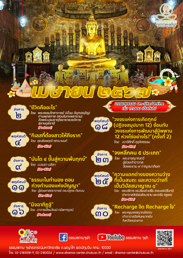 ธรรมบรรยาย เดือนเมษายน 2567