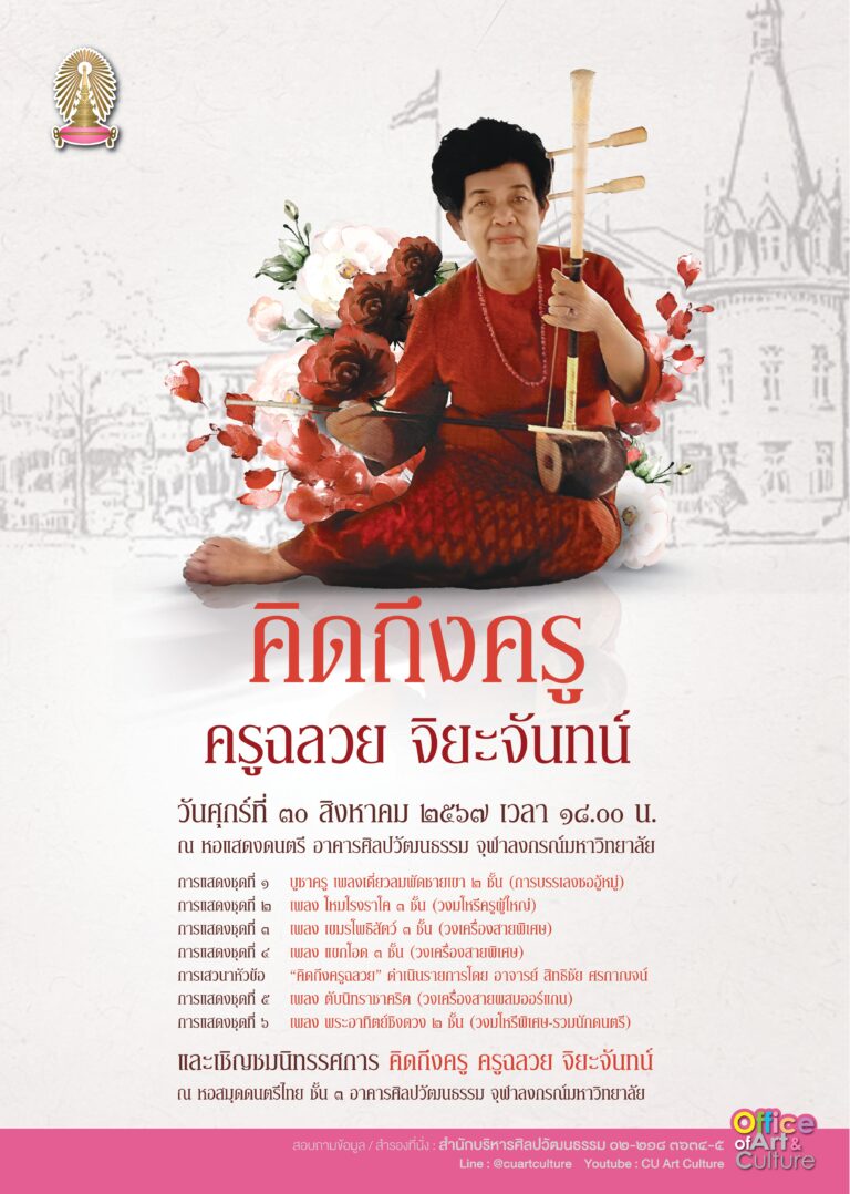 การแสดงดนตรี การเสวนา และนิทรรศการ “คิดถึงครู ครูฉลวย จิยะจันทน์”