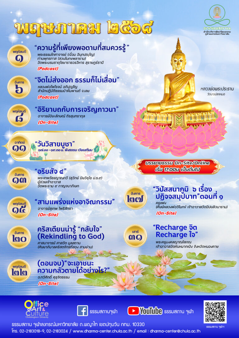 ธรรมบรรยาย เดือนพฤษภาคม 2568